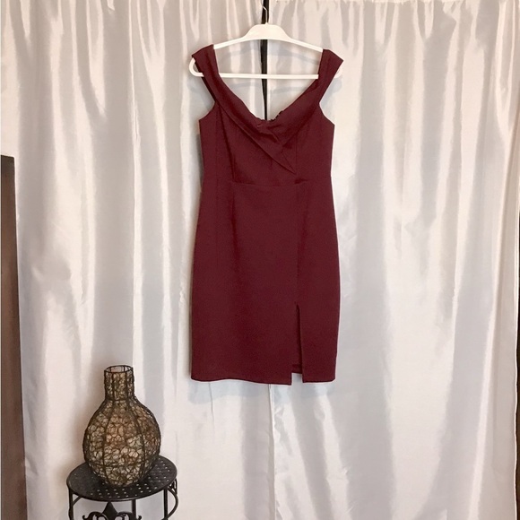 Lulu's Off-Shoulder Burgundy Mini Dress - Picture 4 of 13
